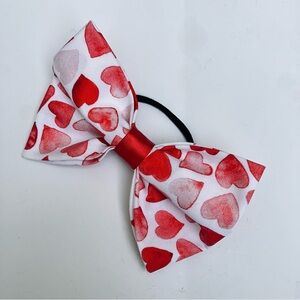 Kids Heart Print fabric Bow Hair Tie